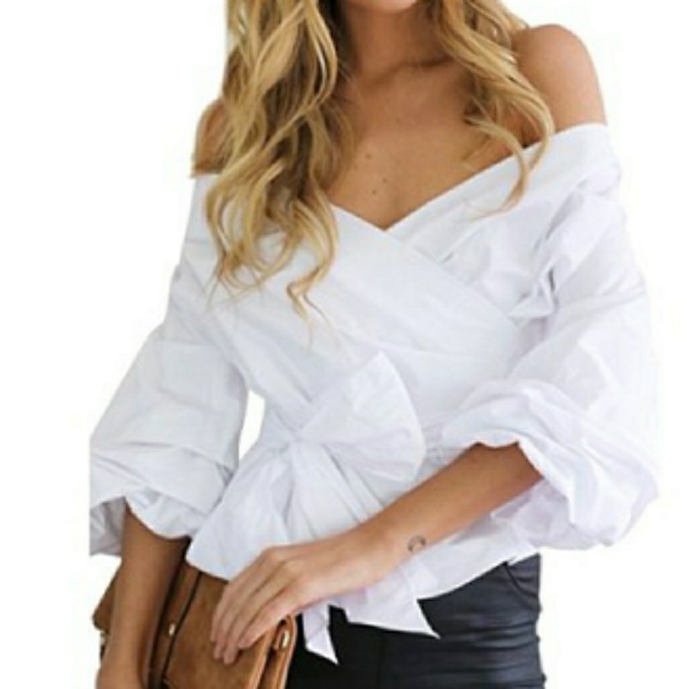 New York & company bow shirt